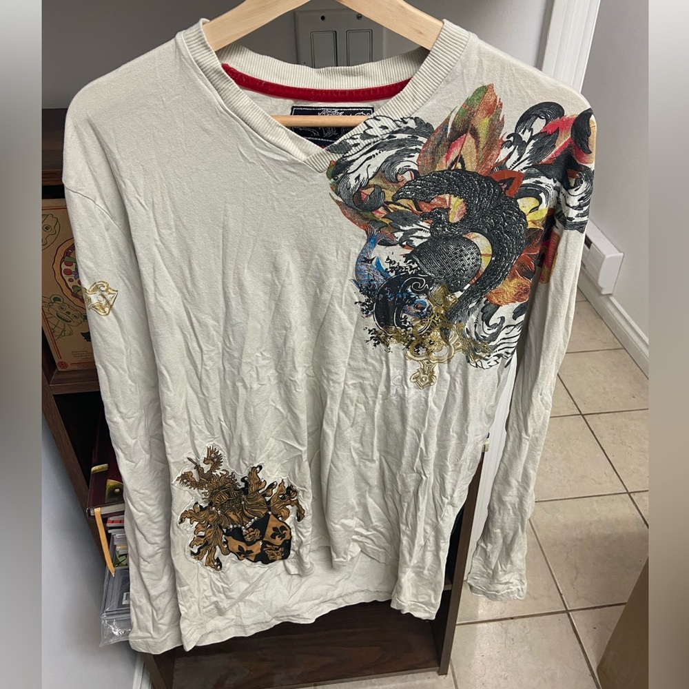 Y2K Anama Graphic Long Sleeve Shirt with Colorful Design